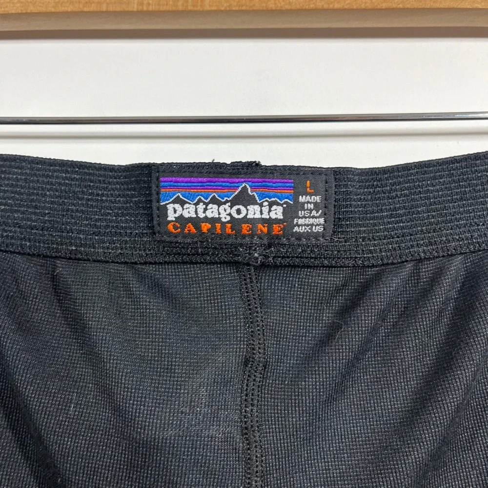 Patagonia Capilene Gorpcore Mens Large Black Base Layer Thermal Pants Outdoors